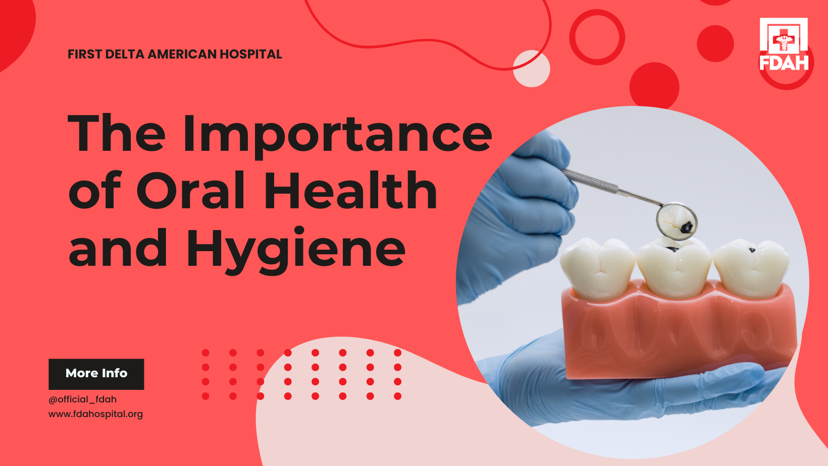 Infographic with text saying the importance of oral health